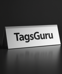 Crimson Plastic Plate on Silver Deskplate - Product Image