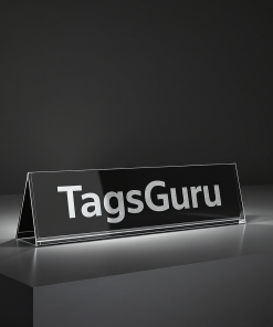 Crimson Plastic Plate with White Text main image