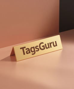 Euro Gold Plastic Plate on Rose Gold Deskplate - Product Image