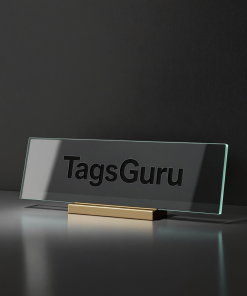 Jade Glass Desk Plate with Brass Stand - Product Image