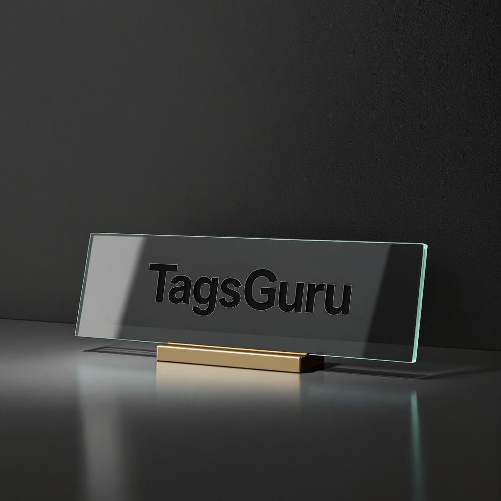 Jade Glass Desk Plate with Brass Stand - Product Image