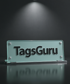 Jade Glass Desk Plate with Chrome Star - Product Image