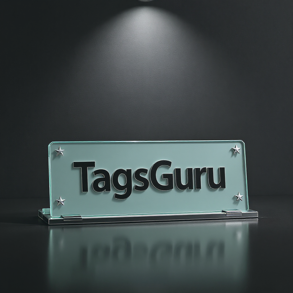 Jade Glass Desk Plate with Chrome Star - Product Image