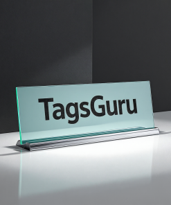 Jade Glass Deskplate with Chrome Stand - Product Image