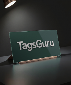 Kelley Green Plastic Plate on Rose Gold Deskplate - Product Image