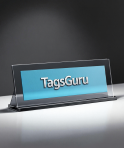 Sky Blue Plastic Plate with White Text main image
