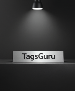 Smoke Grey Plastic Plate on Silver Deskplate - Product Image