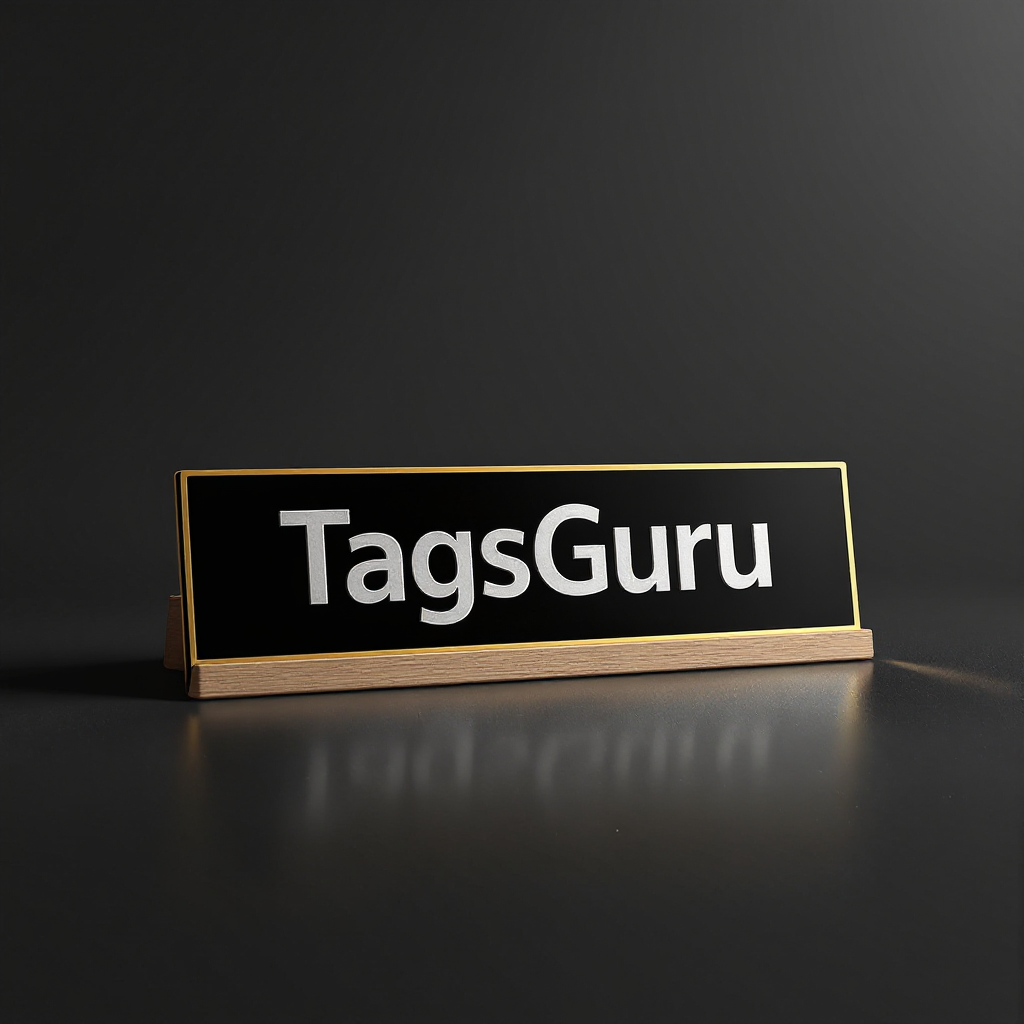 Solid Ash (wooden) Desk Plate - Black Metal Plate with Gold Engraving - Product Image