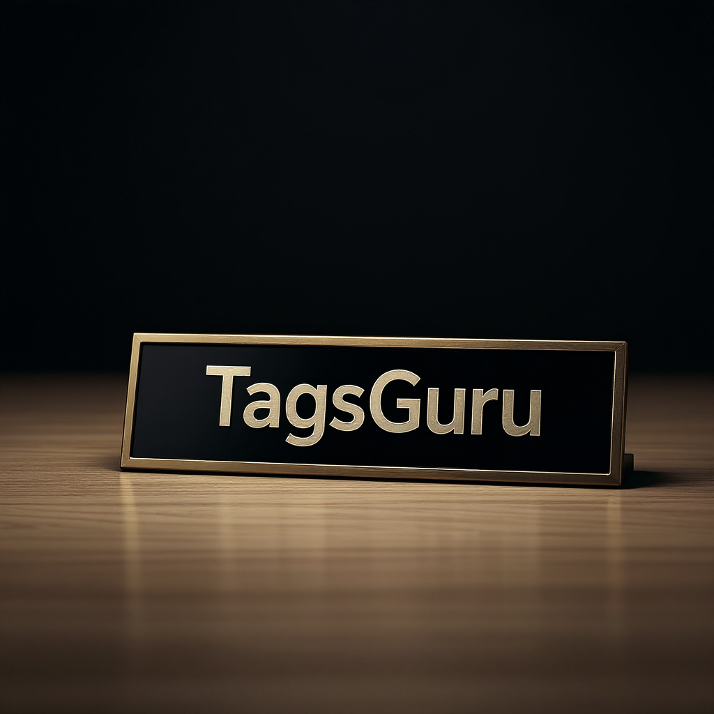Solid Ash (wooden) Desk Plate - Black and Gold Metal Plate with Shiny Gold Border - Product Image