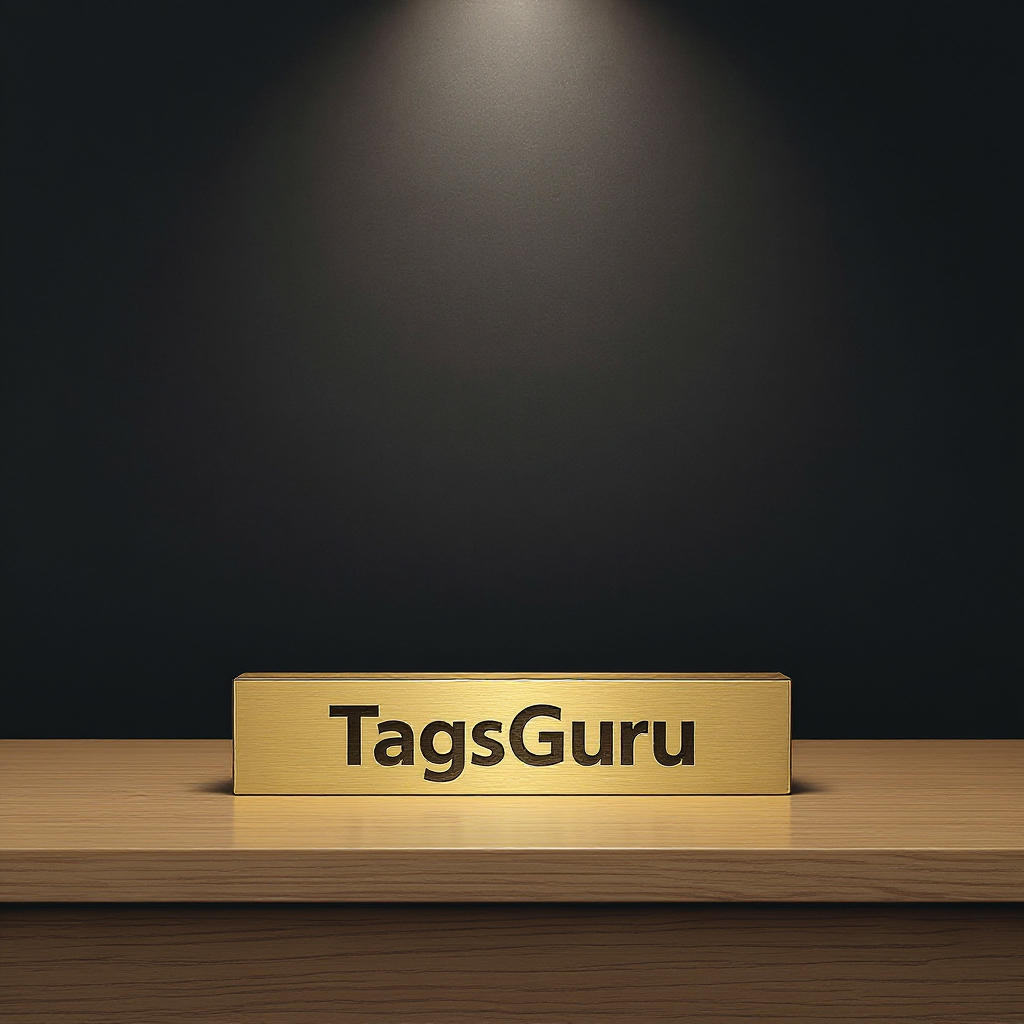 Solid Ash (wooden) Desk Plate - Brushed Gold Metal Plate with Shiny Gold Border - Product Image
