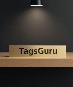 Solid Ash (wooden) Desk Plate - Brushed Gold Metal Plate - Product Image