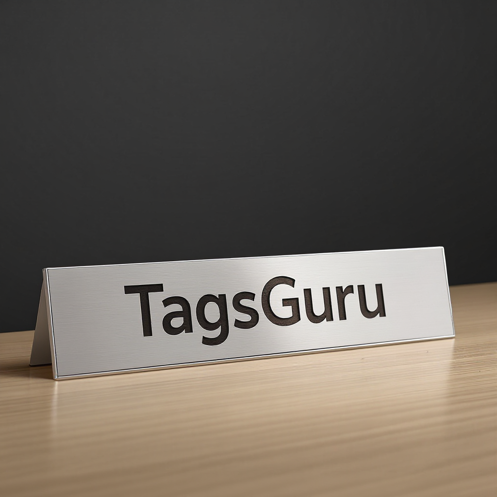 Solid Ash (wooden) Desk Plate - Brushed Silver Metal Plate with Shiny Silver Border - Product Image