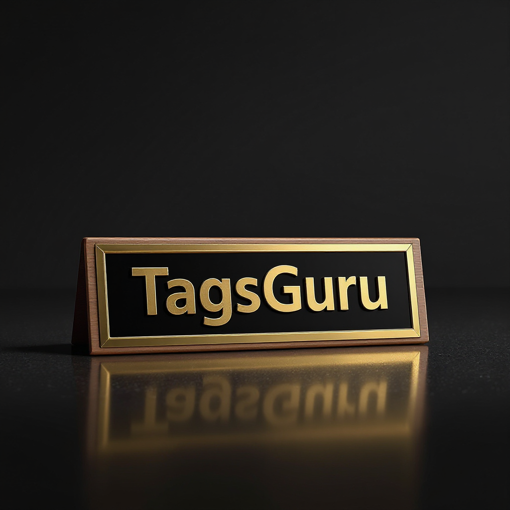 Solid Walnut Desk Plate - Black Metal Plate with Gold Engraving and Shiny Gold Border - Product Image