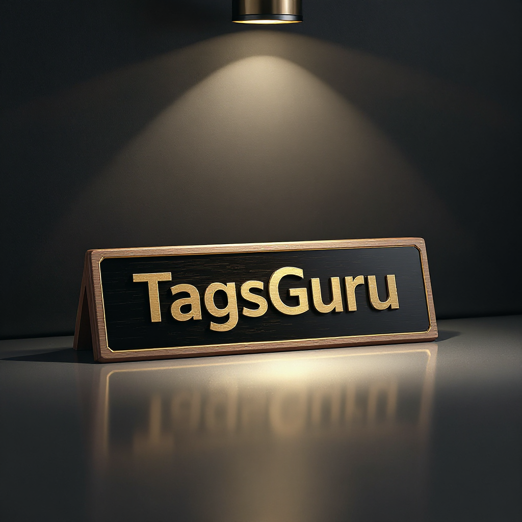 Solid Walnut Desk Plate - Black Metal Plate with Gold Engraving - Product Image