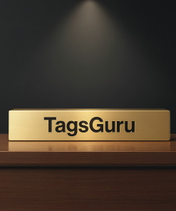 Solid Walnut Desk Plate - Brushed Gold Metal Plate - Product Image