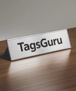 Solid Walnut Desk Plate - Brushed Silver Metal Plate with Shiny Silver Border - Product Image