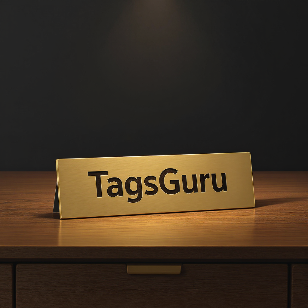 Solid Walnut Desk Plate with Card Slot - Brushed Gold Metal Plate - Product Image