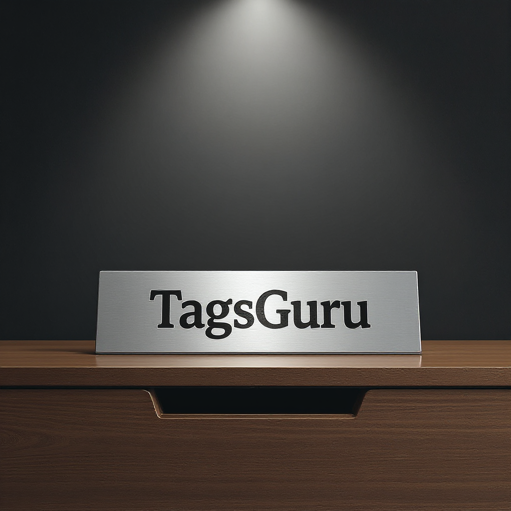 Solid Walnut Desk Plate with Card Slot - Brushed Silver Metal Plate - Product Image