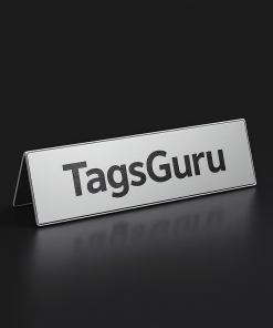 Tangerine Plastic Plate on Silver Deskplate - Product Image