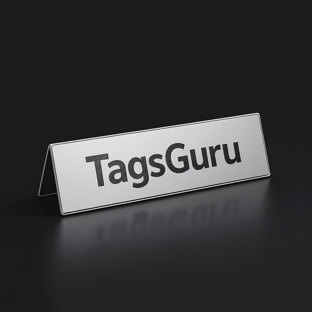 Tangerine Plastic Plate on Silver Deskplate - Product Image