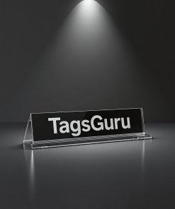 Tangerine Plastic Plate with White Text main image