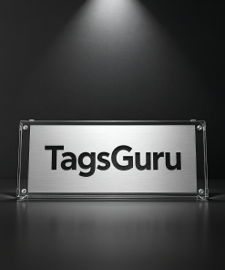 White Plastic Plate with Black Text main image