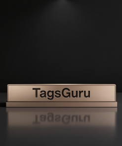 White Plastic Plate with Black on Rose Gold Deskplate - Product Image