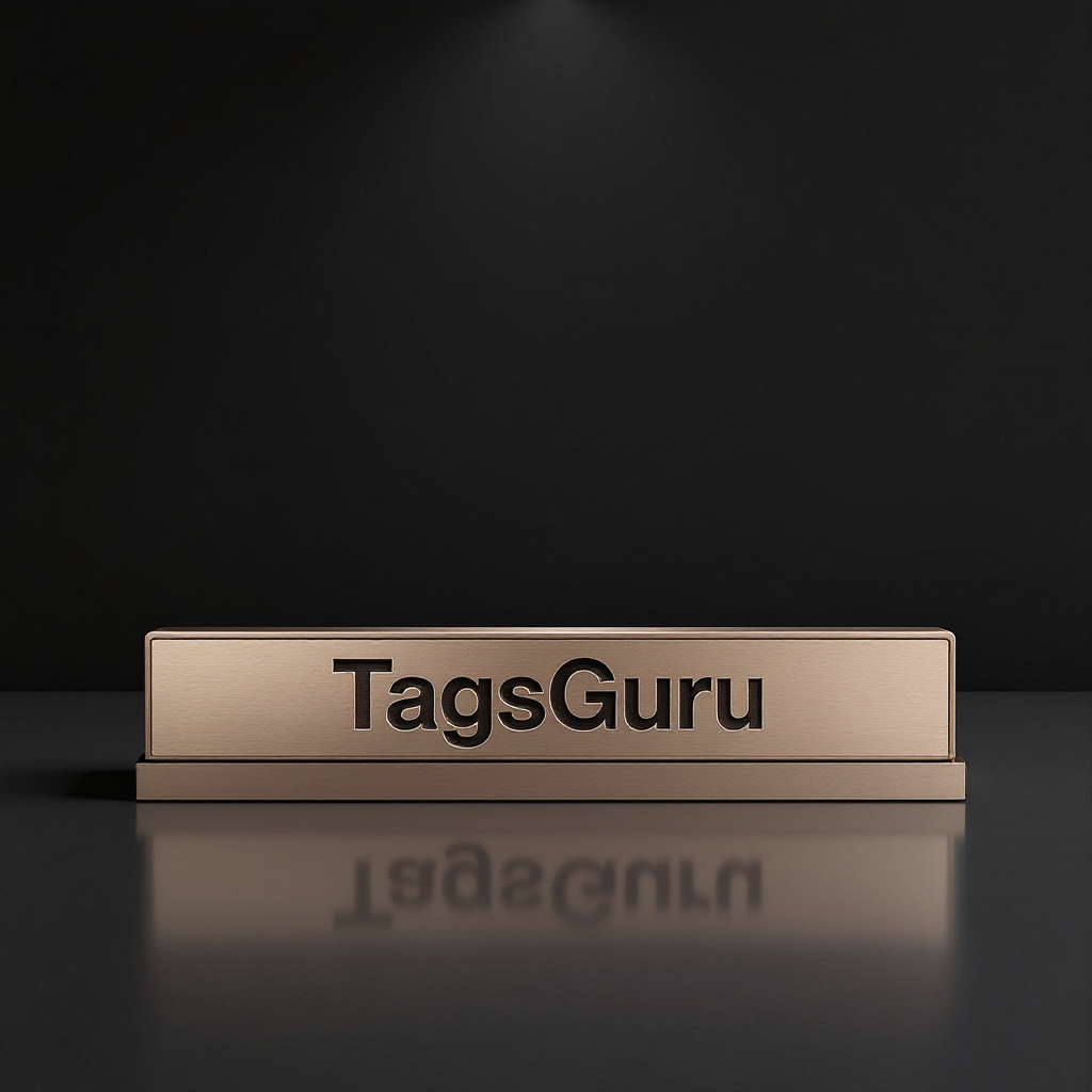 White Plastic Plate with Black on Rose Gold Deskplate - Product Image