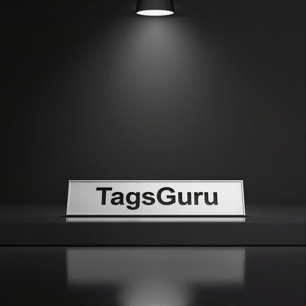 White Plastic Plate with Black on Silver Deskplate - Product Image