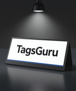 White Plastic Plate with Blue Text (NOT Purple Text) main image