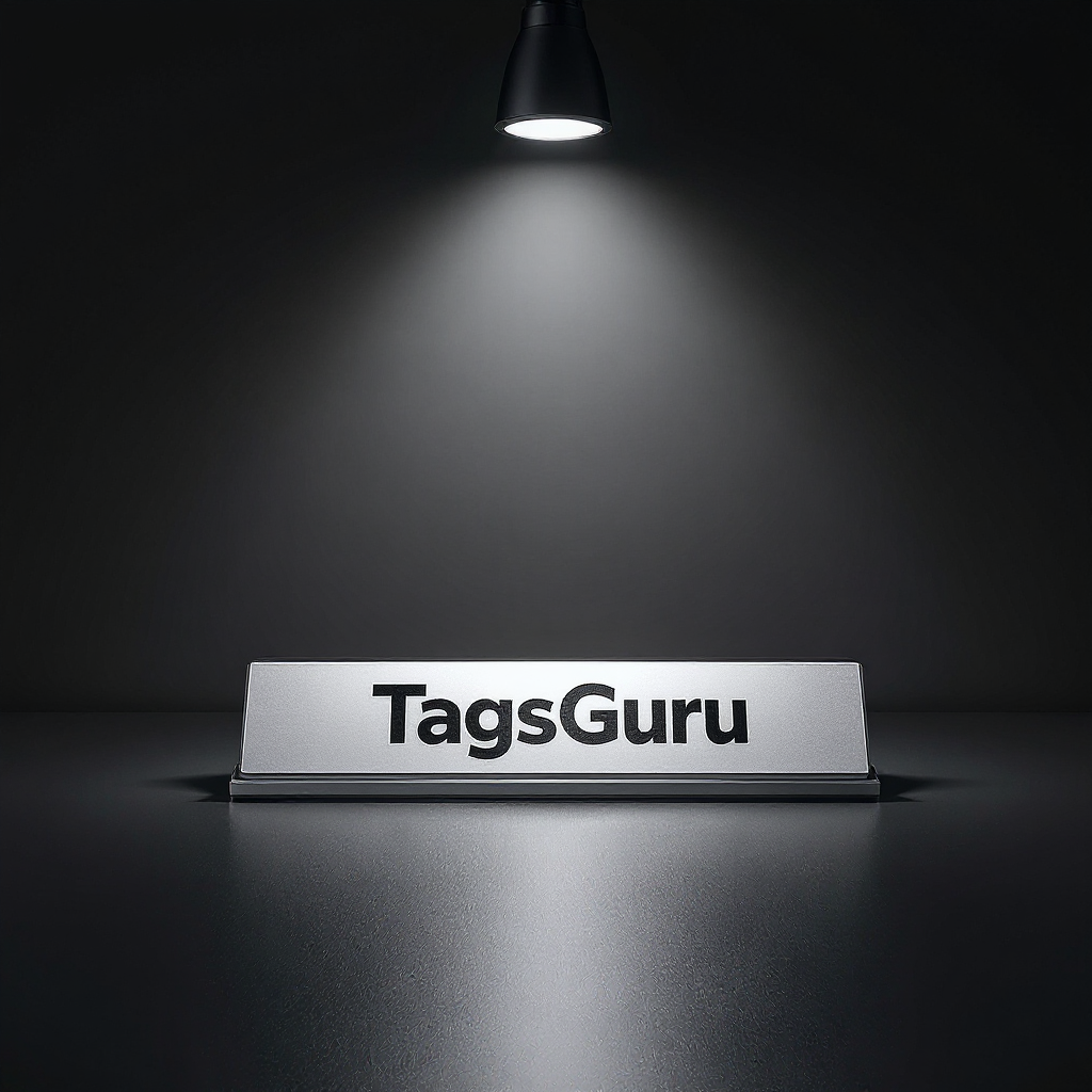 White Plastic Plate with Blue on Silver Deskplate - Product Image