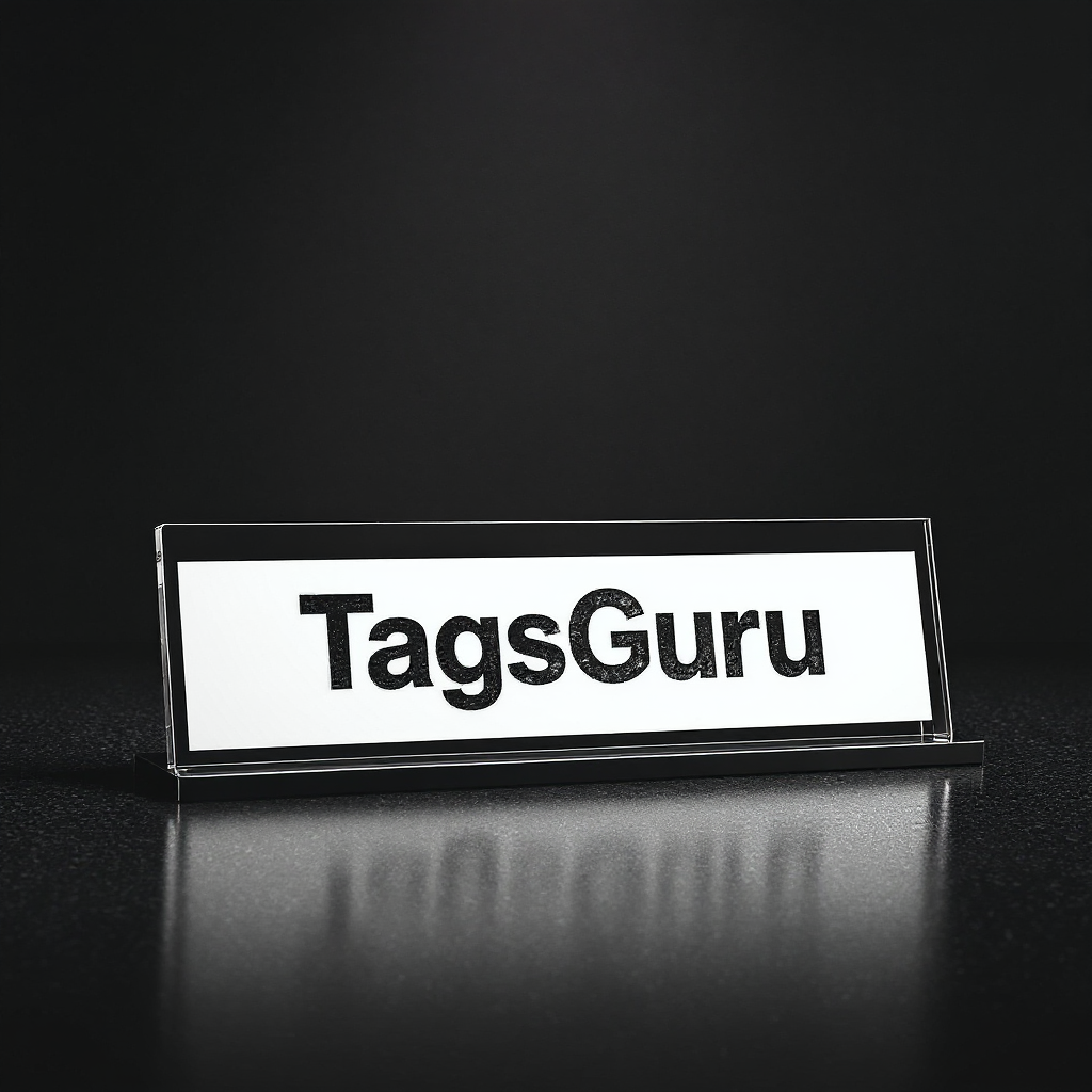 White Plastic Plate with Crimson Text - Product Image