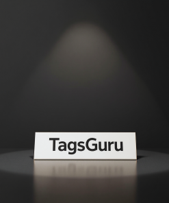 White Plastic Plate with Crimson on Rose Gold Deskplate - Product Image